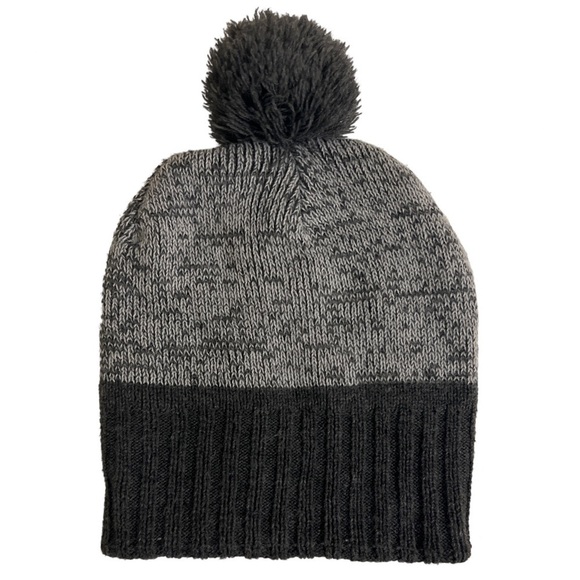 Grey Puff Ball Winter Snow Beanie - Picture 1 of 7